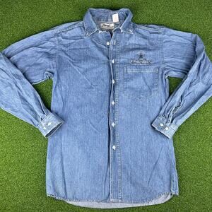 Vintage Dallas Cowboys NFL Football Long Sleeve Denim Button Up Shirt Sz S